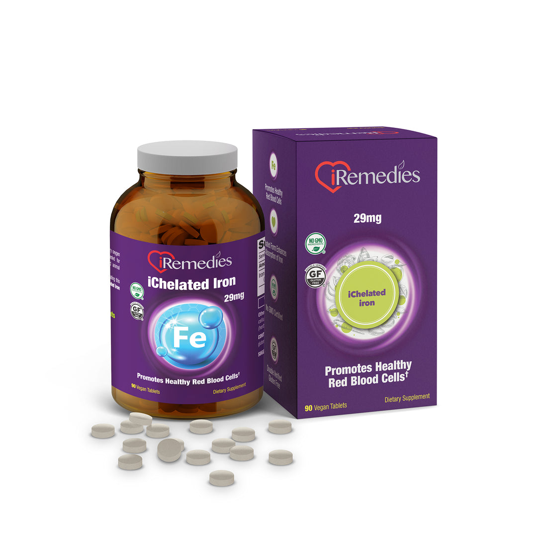 iChelated Iron 29 mg – 90 Vegan Tablets