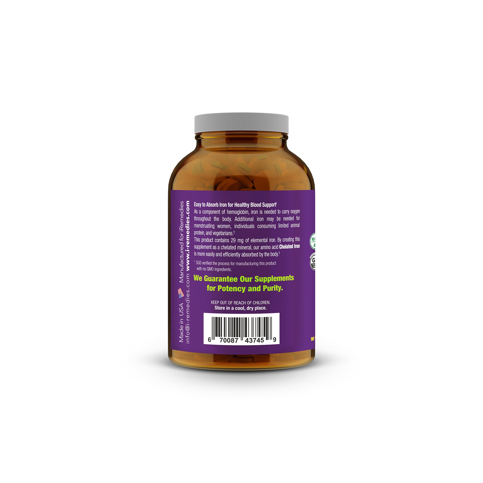 iChelated Iron 29 mg – 90 Vegan Tablets