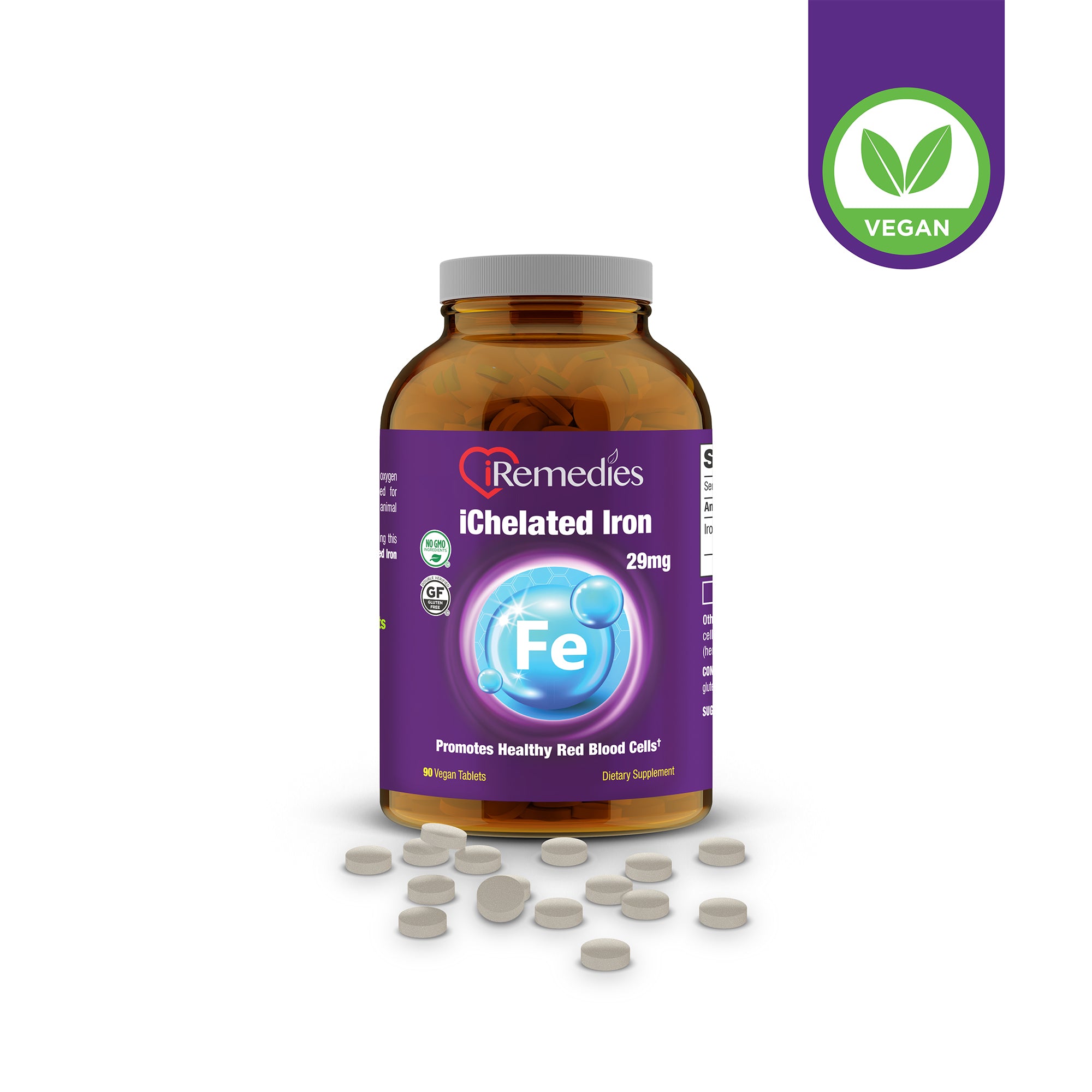 iChelated Iron 29 mg – 90 Vegan Tablets
