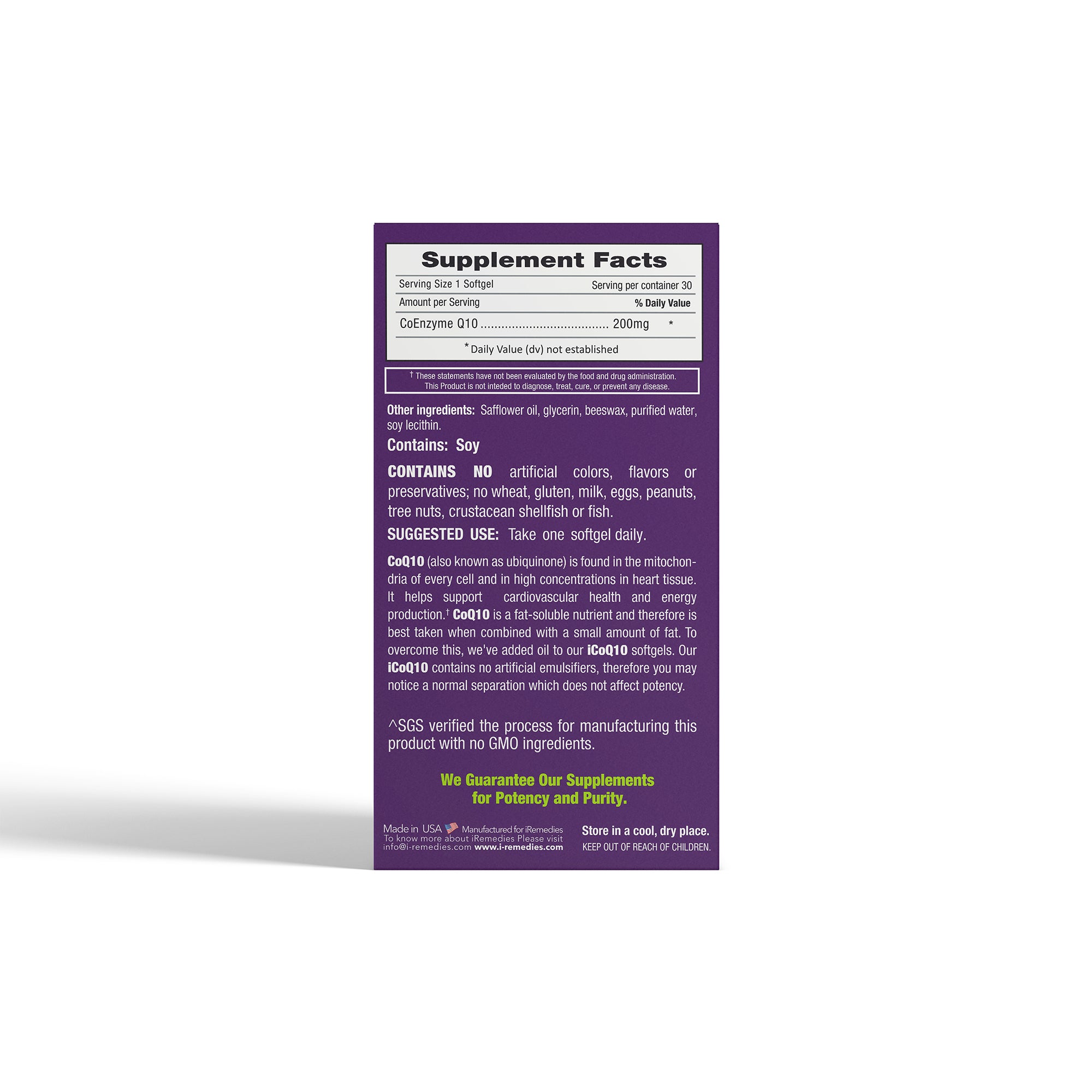 iCoQ10 200 mg – 30 Softgels