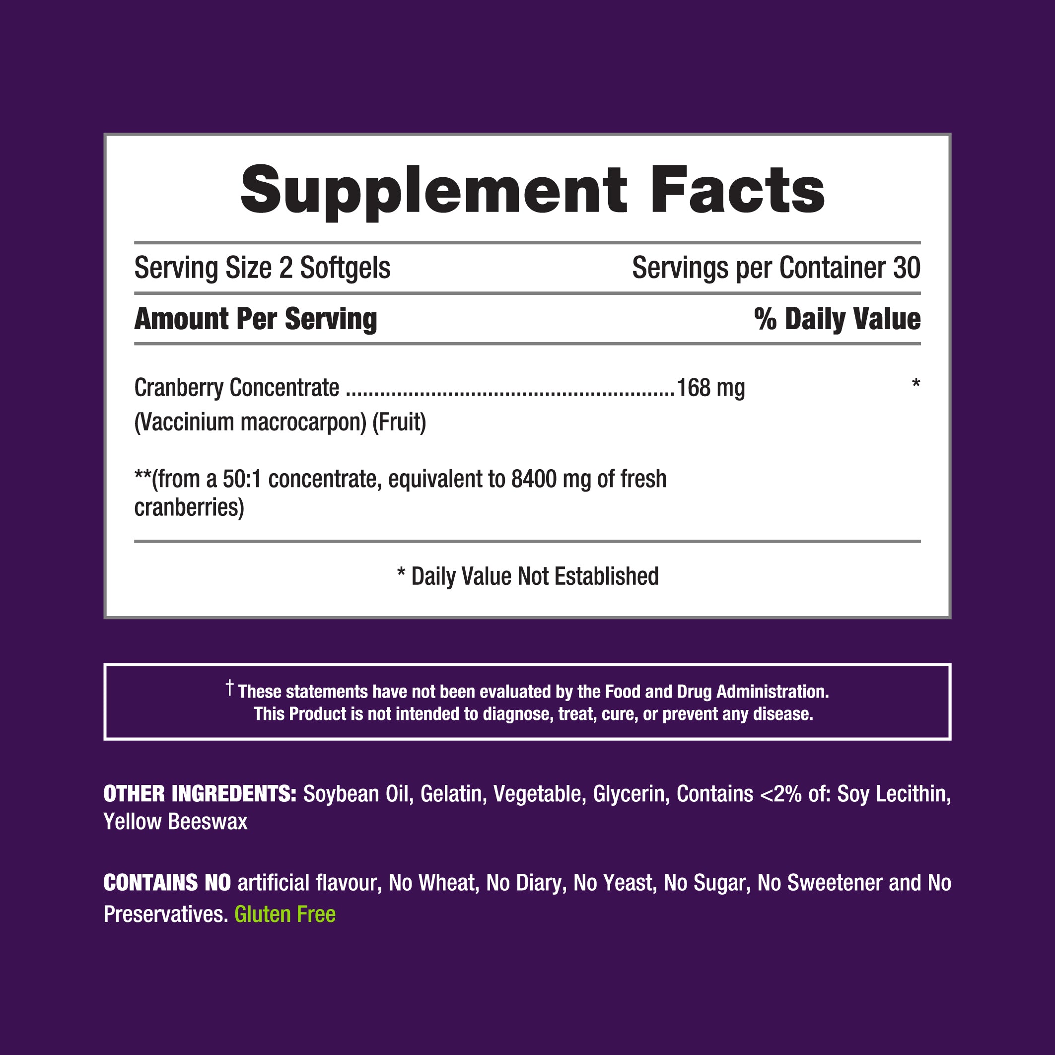 iCranberry Concentrate 168 mg - 60 Softgels
