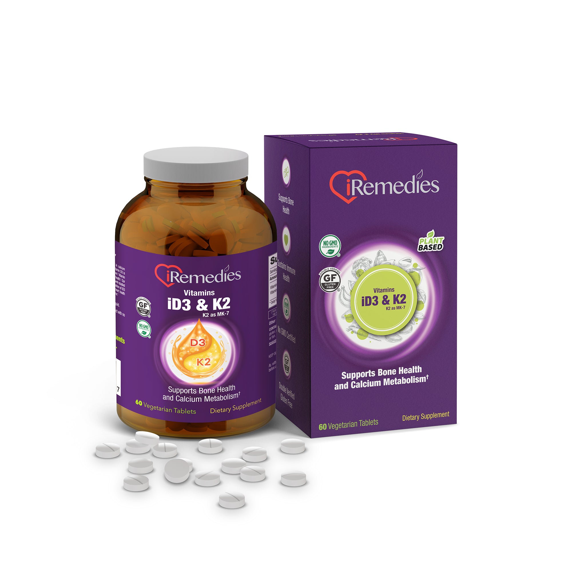 iVitamins D3 & K2 – 60 Vegetarian Tablets