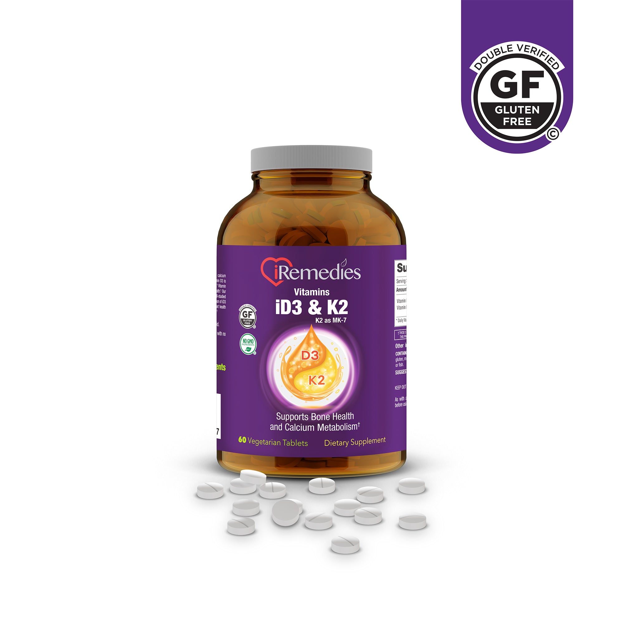 iVitamins D3 & K2 – 60 Vegetarian Tablets