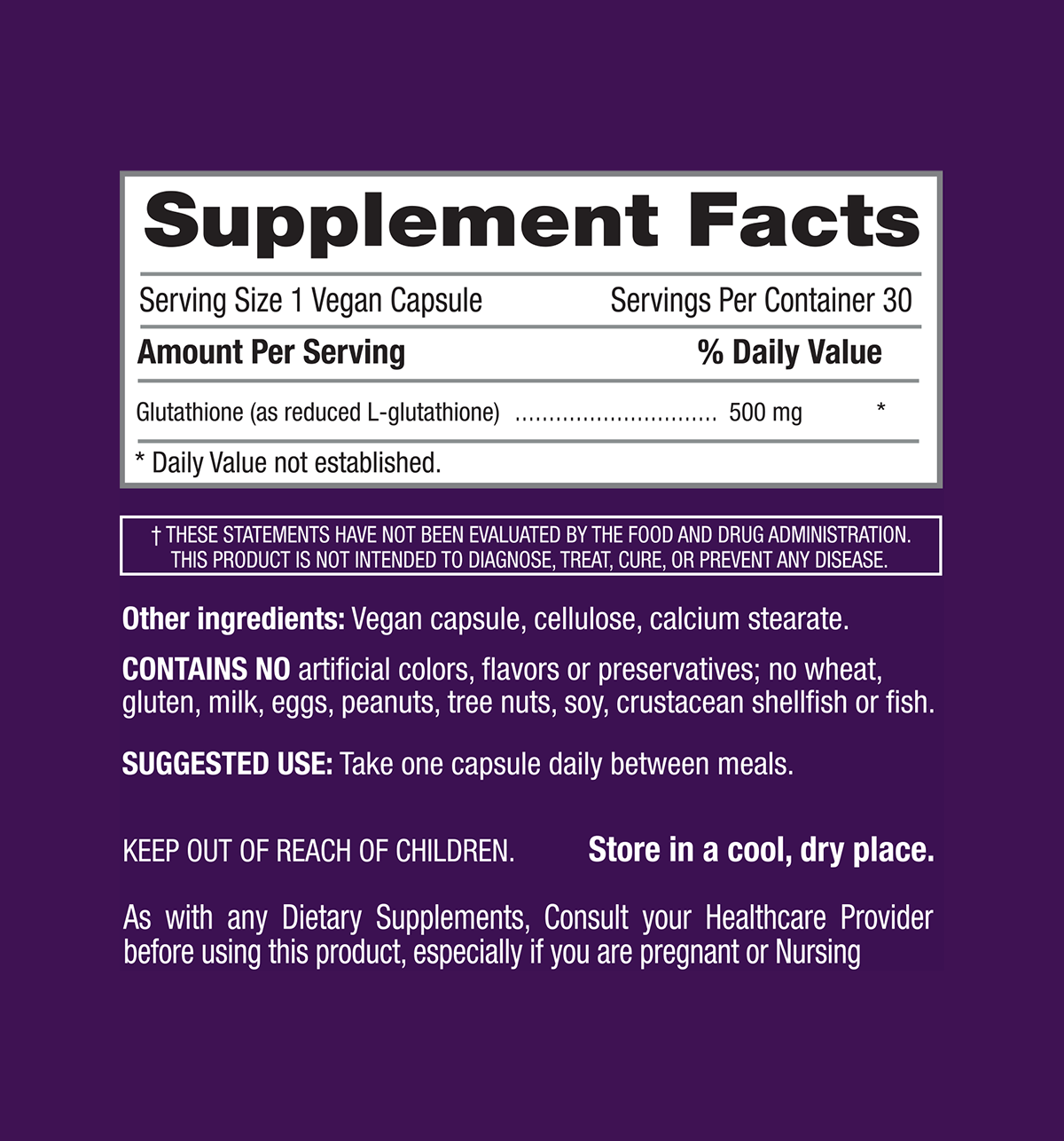 iGlutathione 500Mg 30 Vegan Capsules