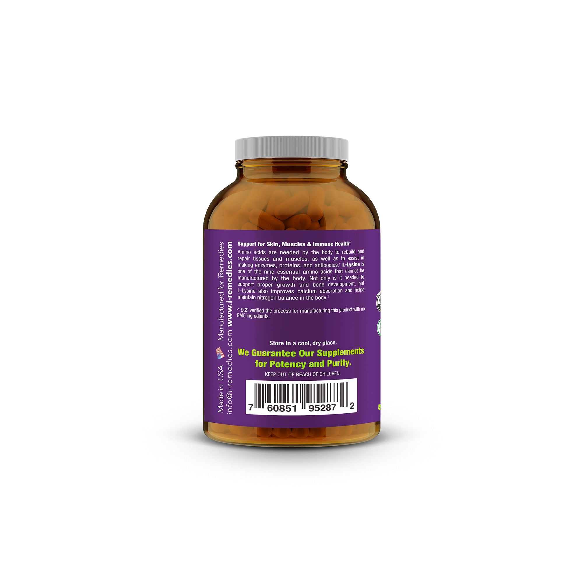 iL-Lysine 500 mg – 50 Vegan Capsules