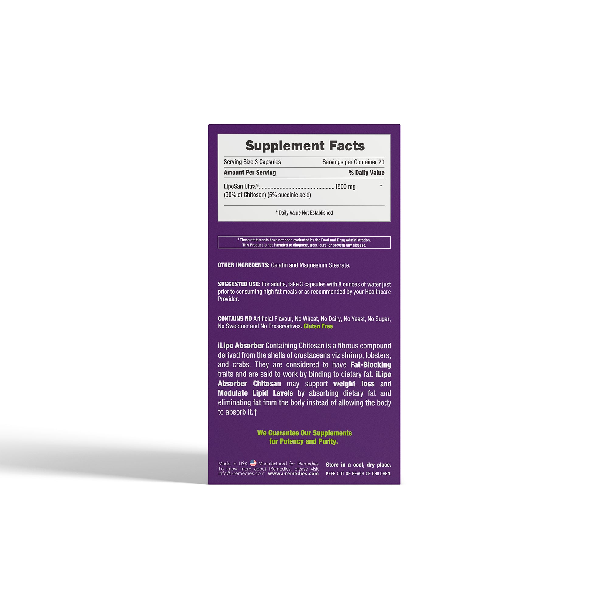 iLipo Absorber Chitosan 1500 mg– 60 Capsules