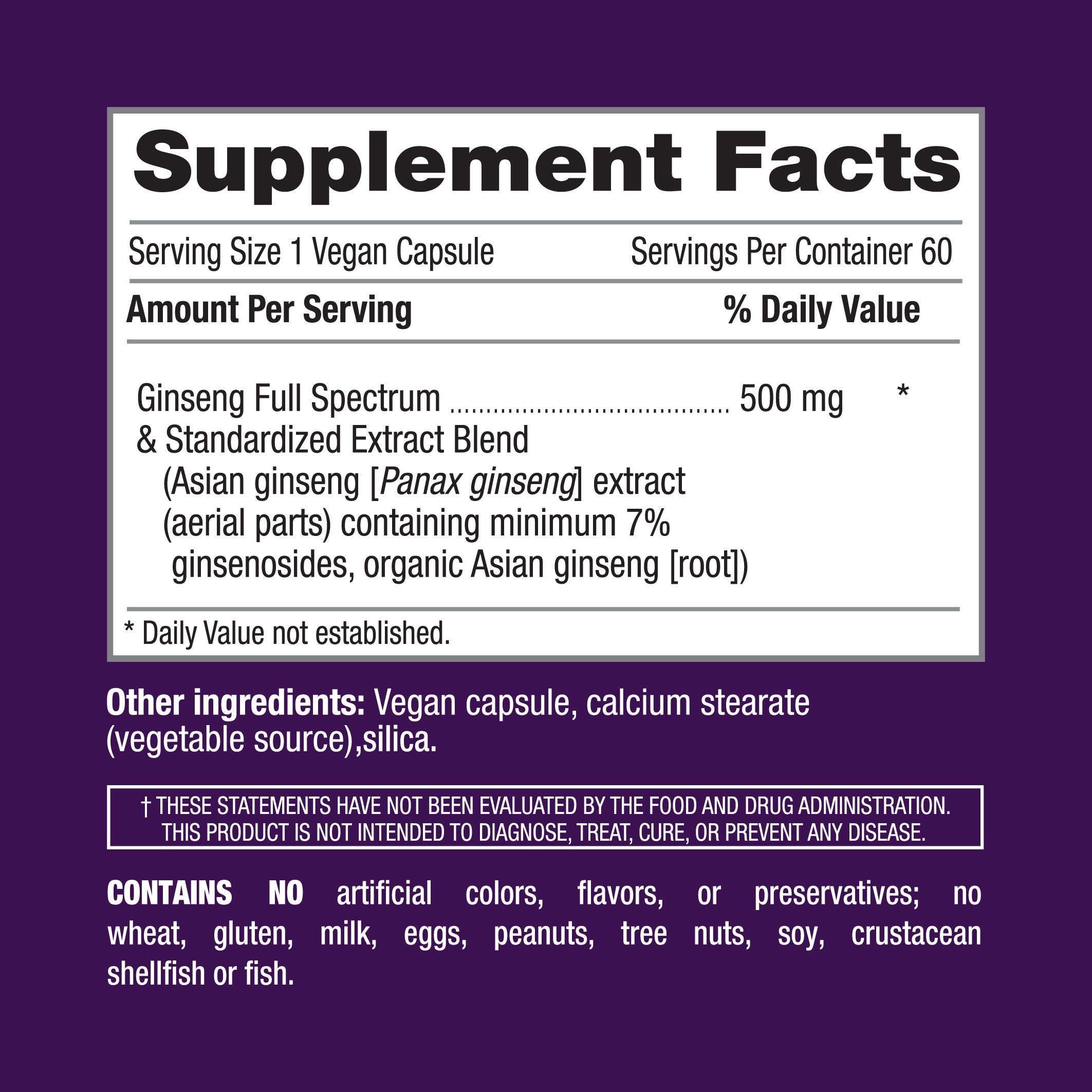 iPanax Ginseng 500 mg – 60 Vegan Capsules