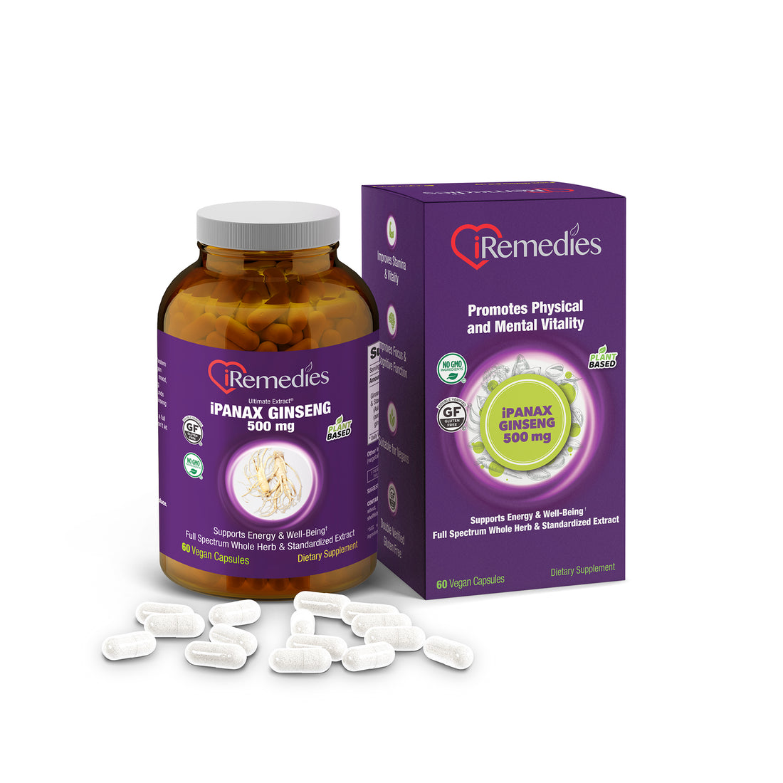 iPanax Ginseng 500 mg – 60 Vegan Capsules