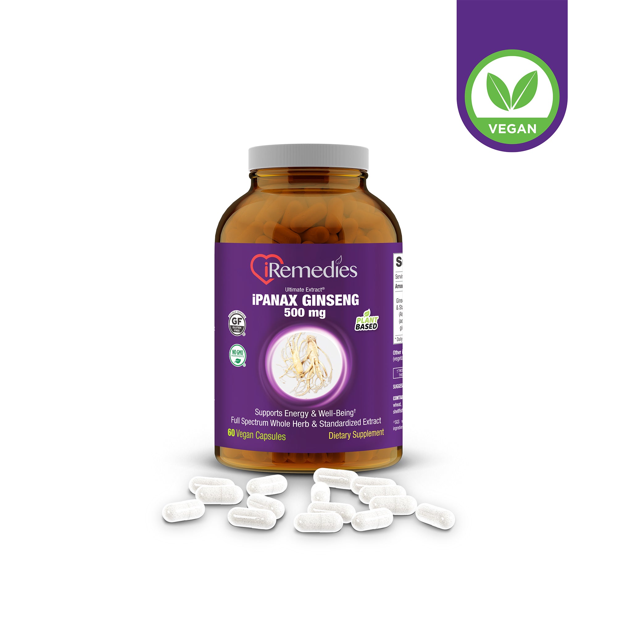iPanax Ginseng 500 mg – 60 Vegan Capsules