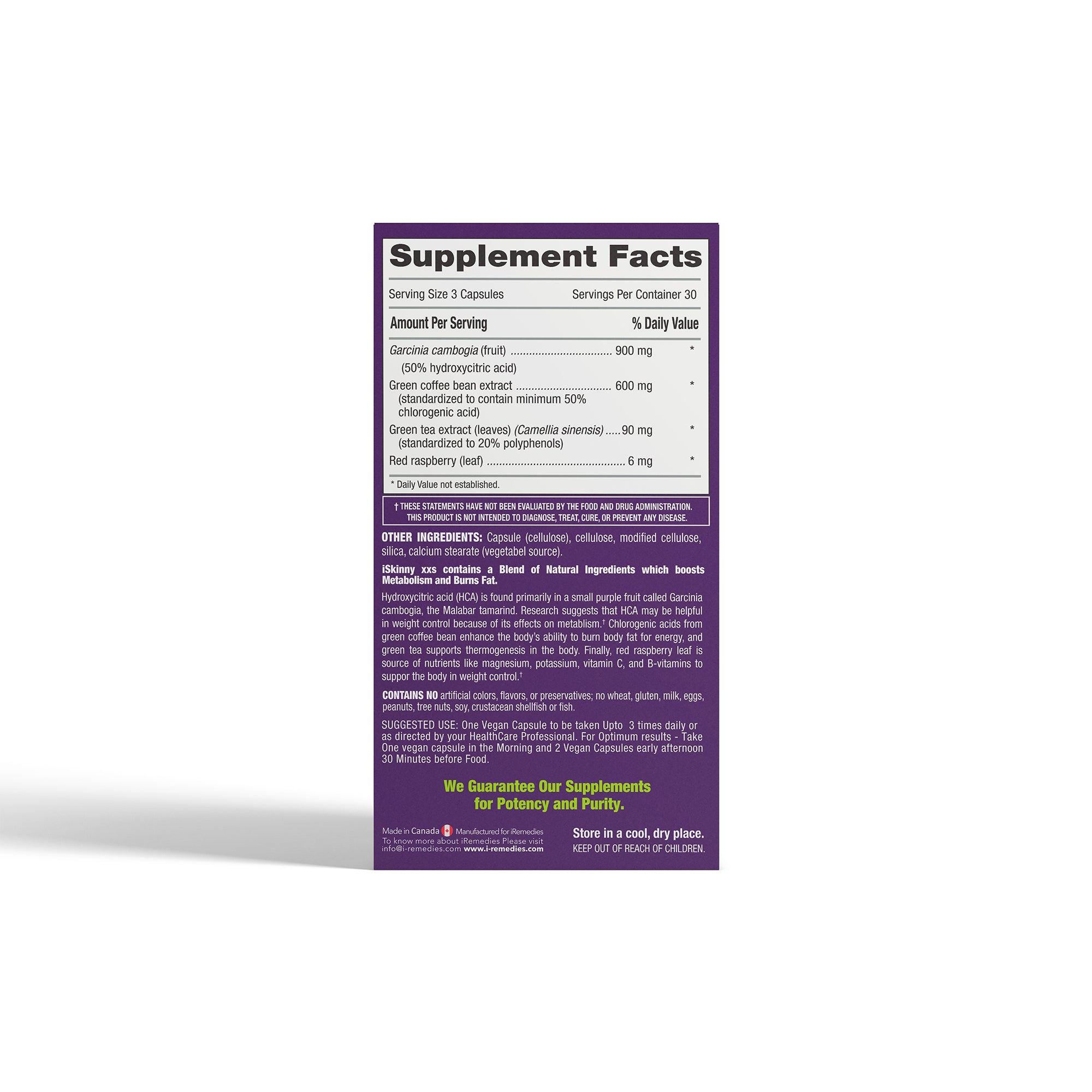 iSkinny XXS – 90 Vegan Capsules