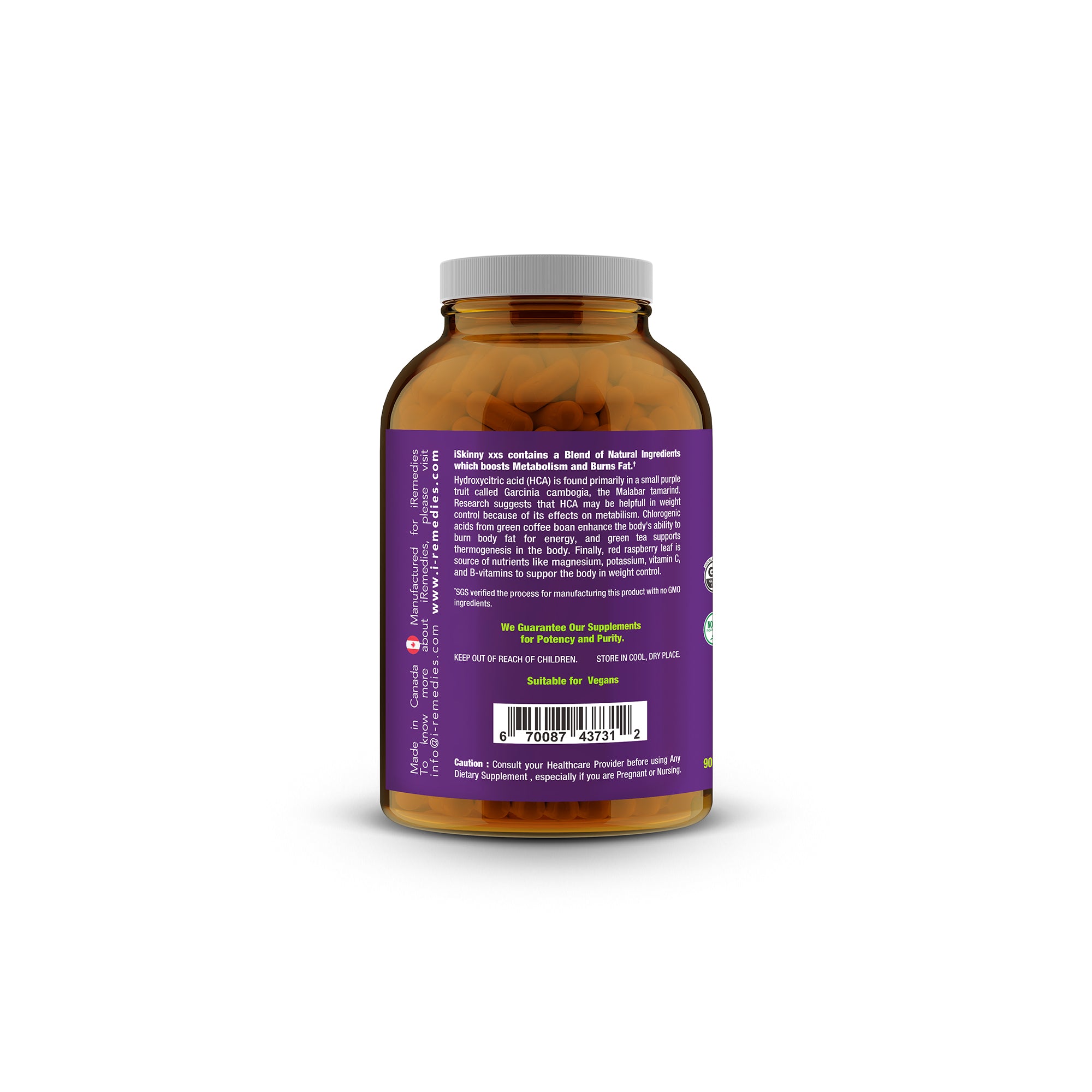 iSkinny XXS – 90 Vegan Capsules