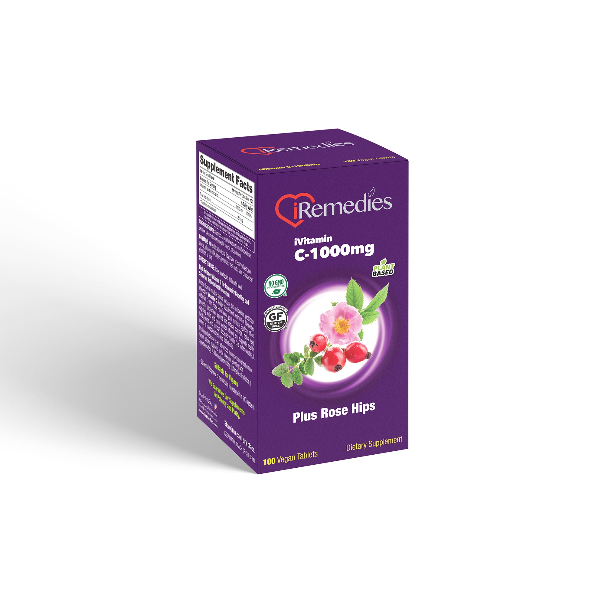 iVitamin C 1000 mg Plus Rose Hips – 100 Vegan Tablets