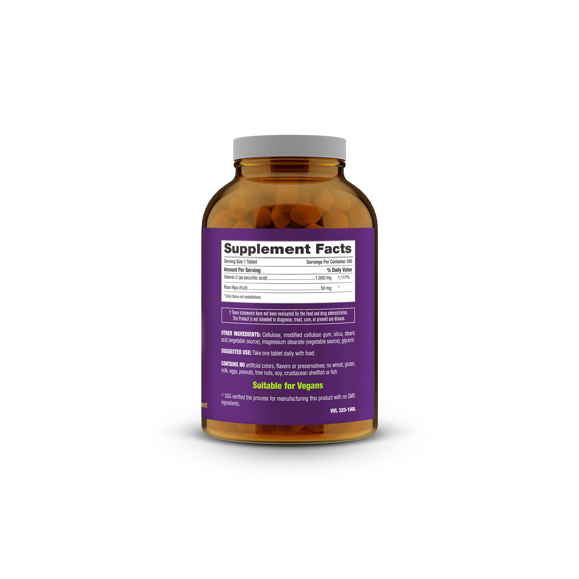 iVitamin C 1000 mg Plus Rose Hips – 100 Vegan Tablets