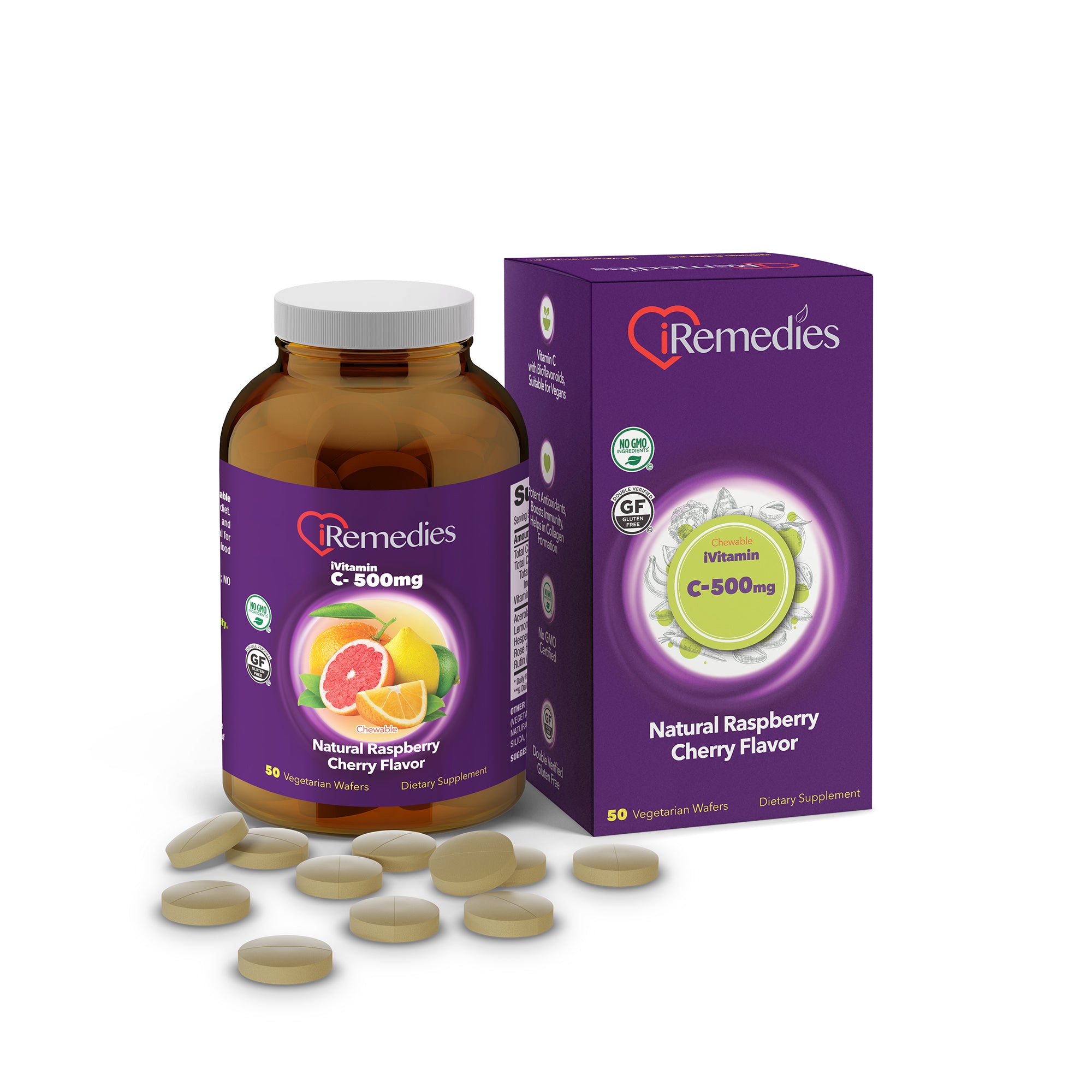 iVitamin C 500 Chewable – 50 Vegetarian Wafers