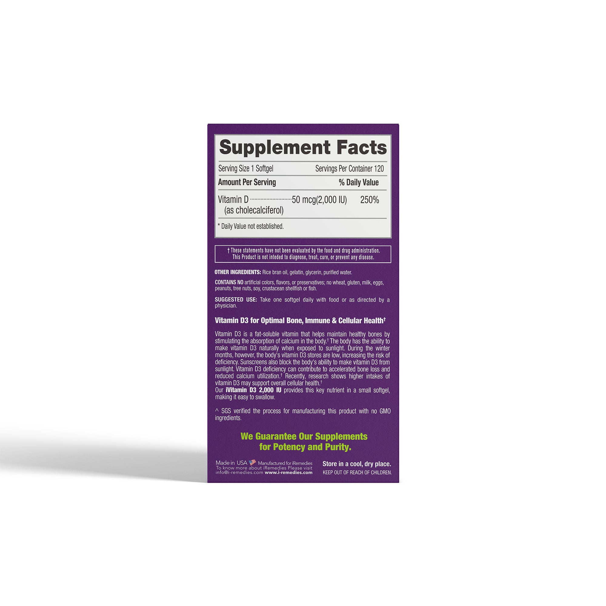 iVitamin D3 – 2000 IU – 100 Softgels