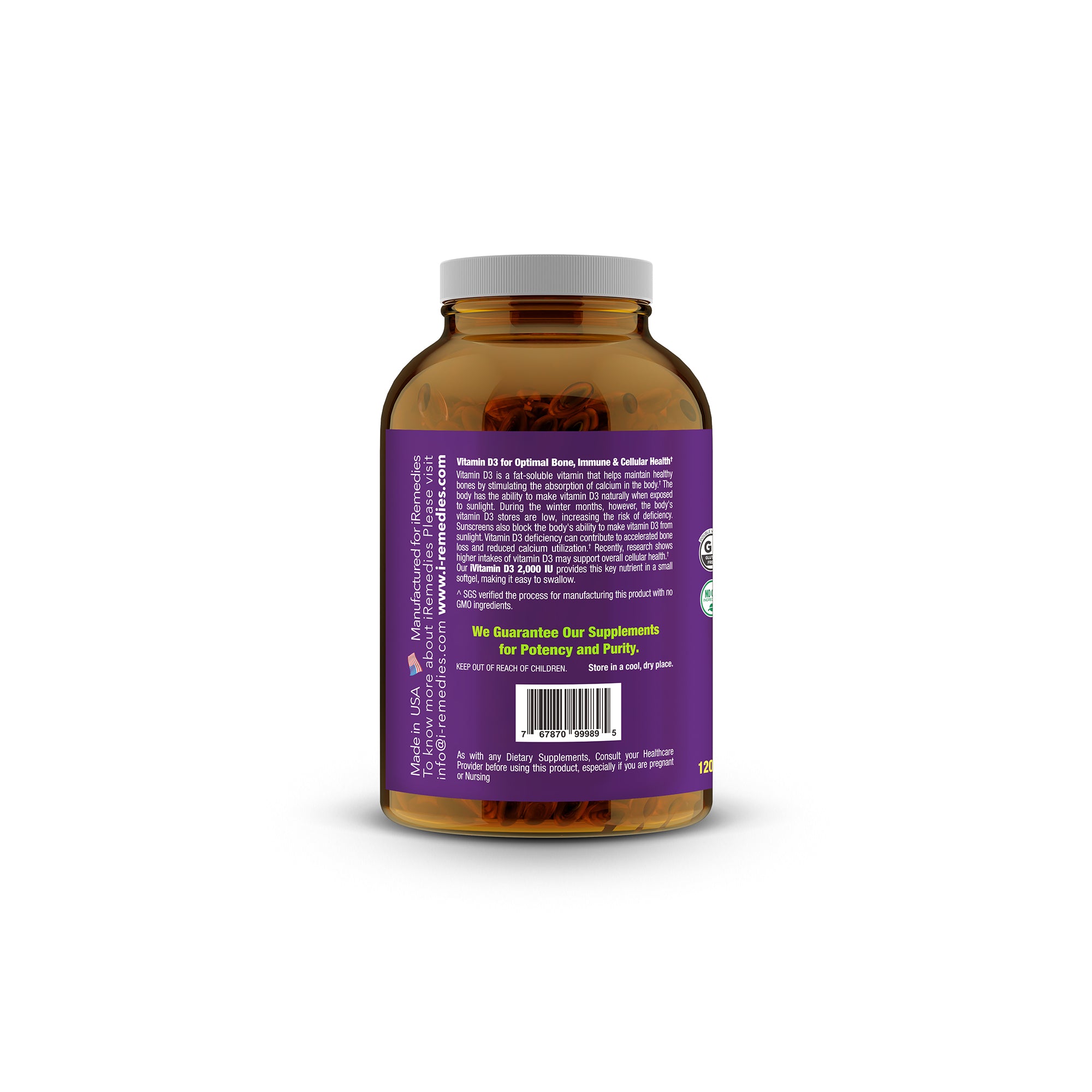 iVitamin D3 – 2000 IU – 100 Softgels