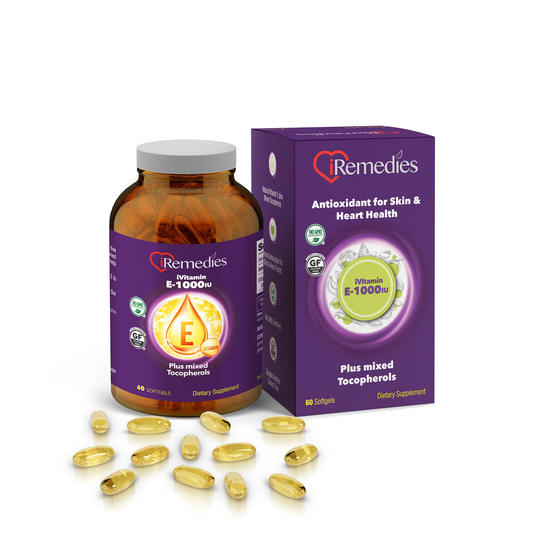 iVitamin E 1000 IU with Mixed Tocopherols – 60 Softgels