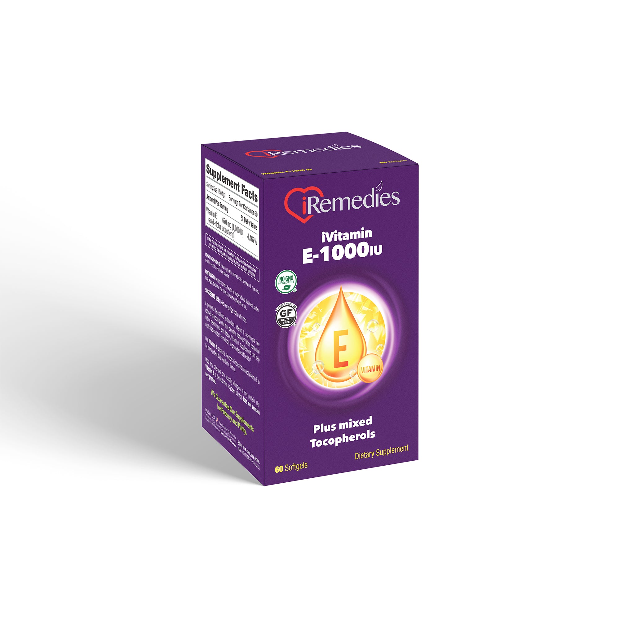iVitamin E 1000 IU with Mixed Tocopherols – 60 Softgels