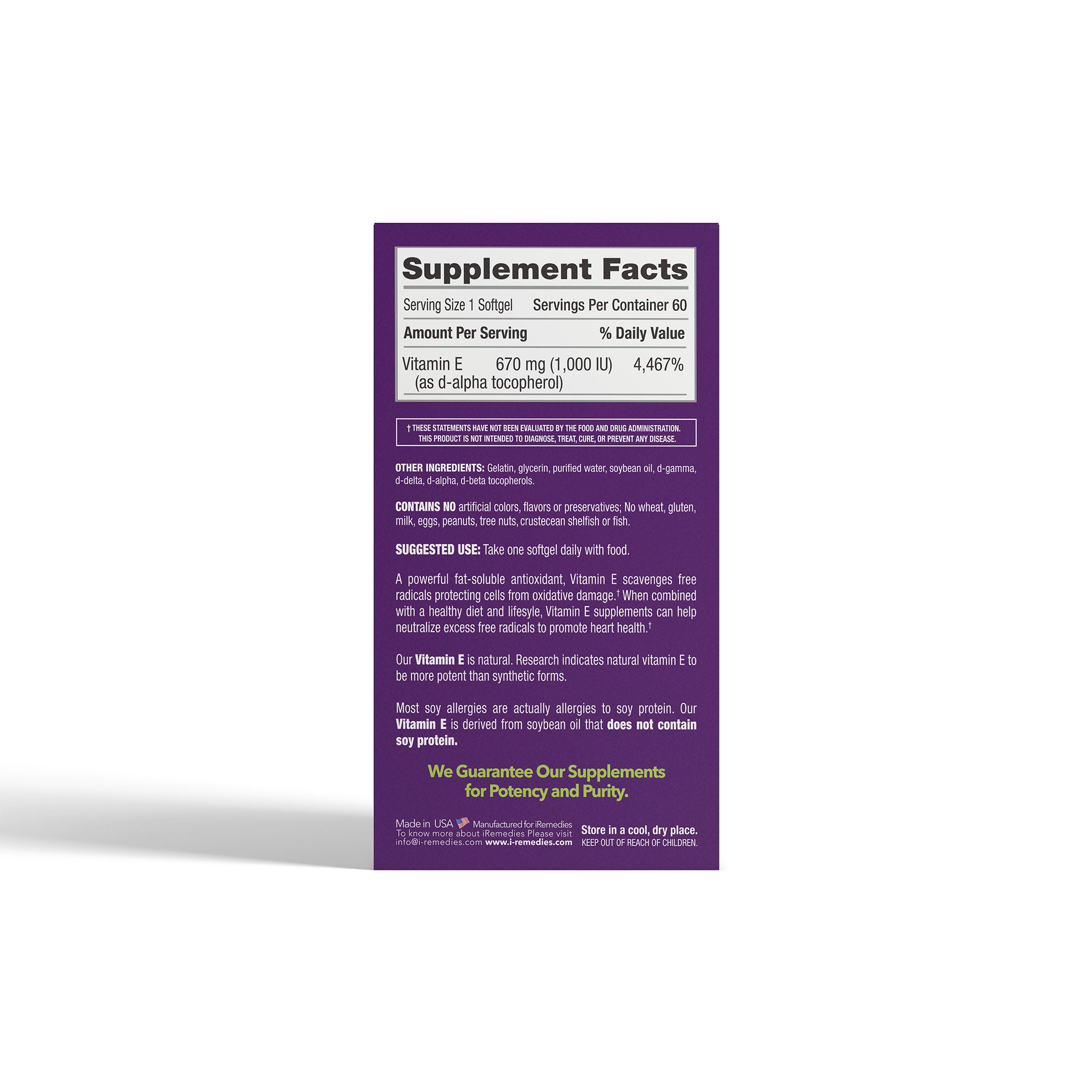 iVitamin E 1000 IU with Mixed Tocopherols – 60 Softgels