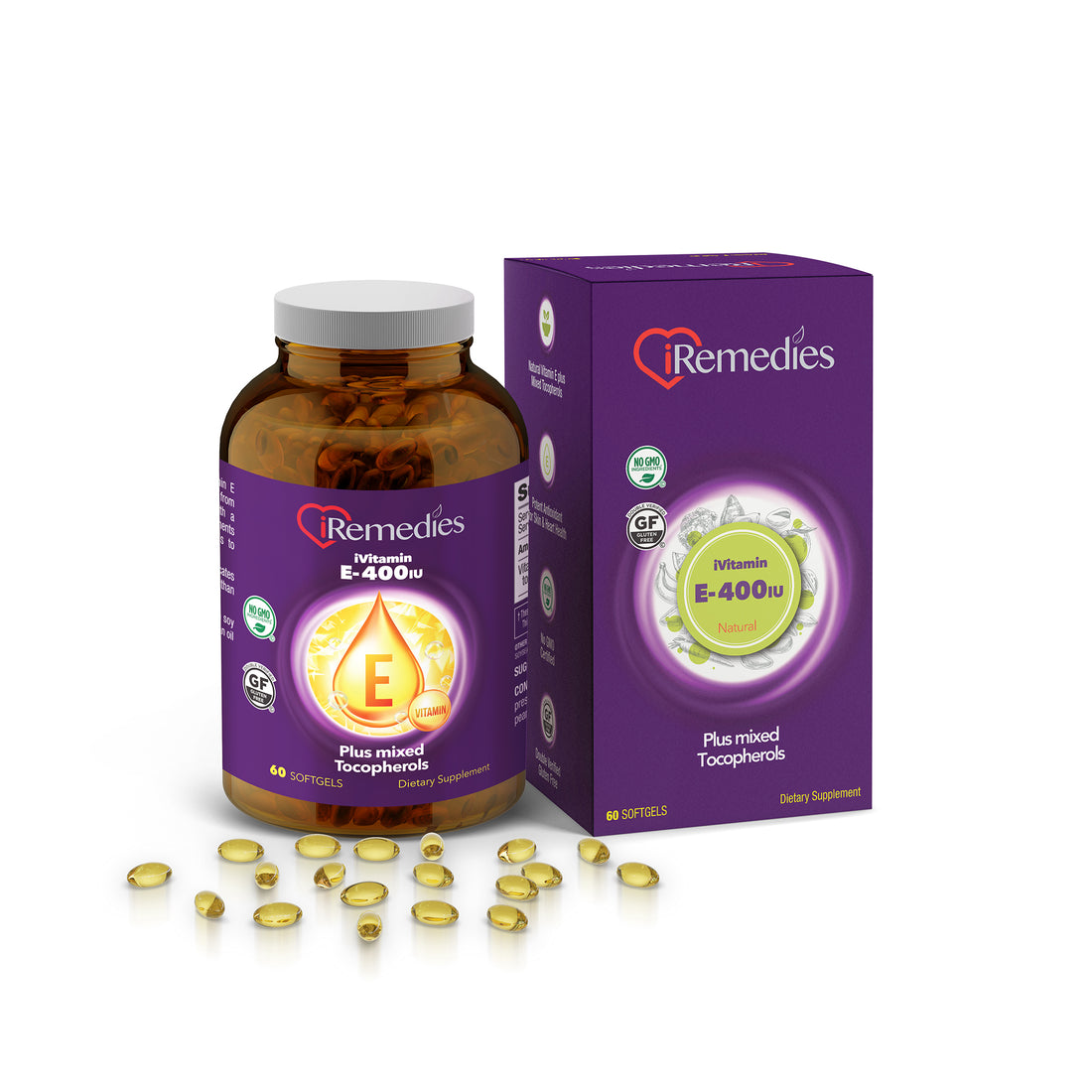 iVitamin E 400 IU with Mixed Tocopherols – 60 Softgels