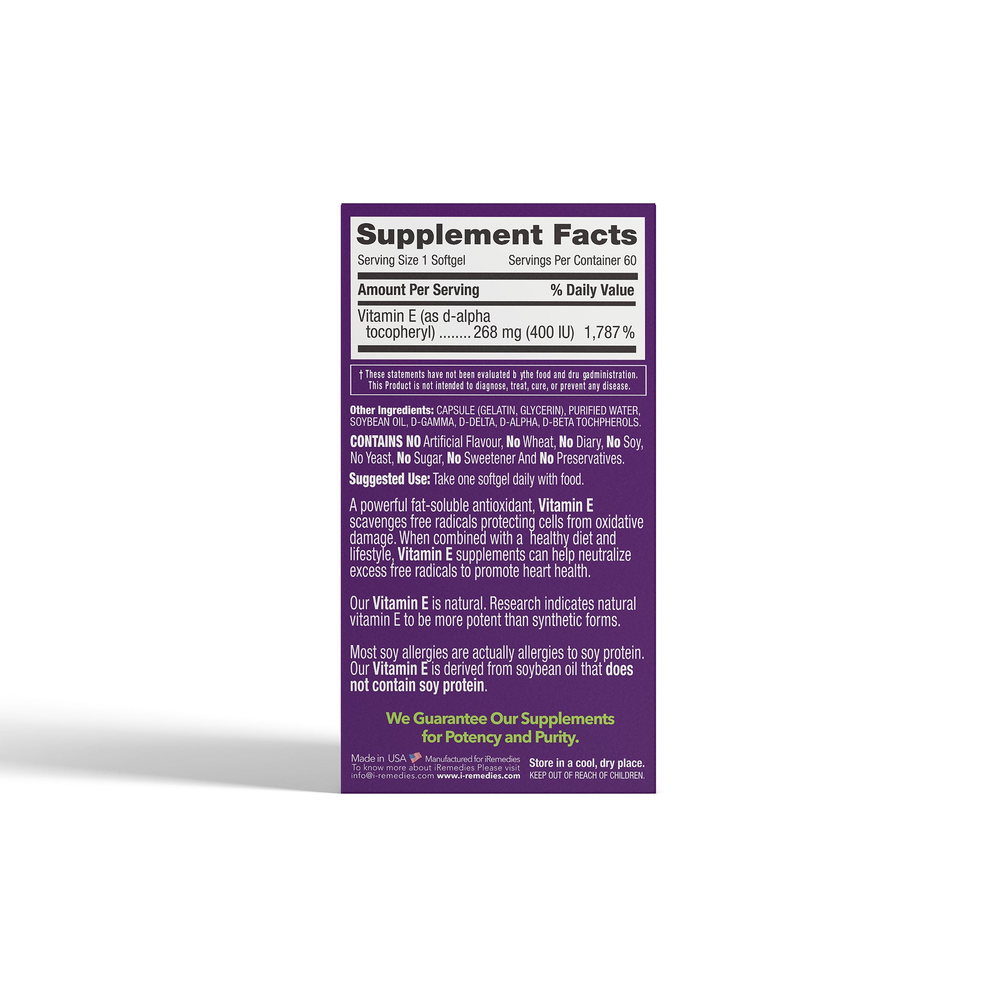 iVitamin E 400 IU with Mixed Tocopherols – 60 Softgels