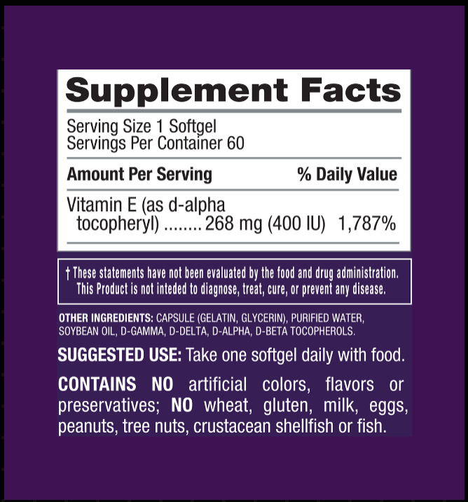 iVitamin E 1000 IU with Mixed Tocopherols – 60 Softgels